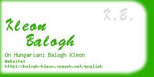 kleon balogh business card